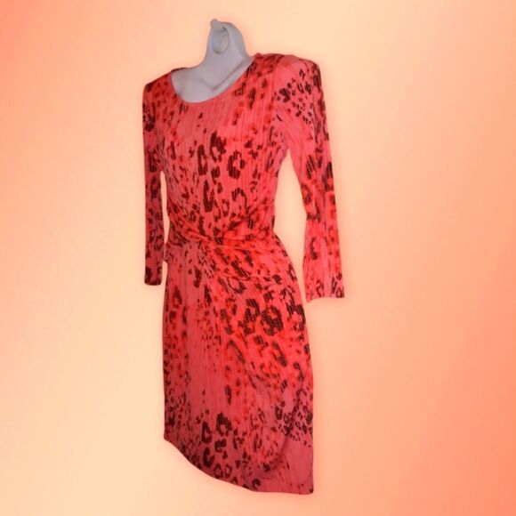Metaphor Woman's Fitted Faux Wrap Animal Print Dress Size Small - Picture 2 of 11